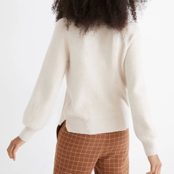 NWT Madewell Pembury Henley Mockneck Heathered Burgundy Sweater - Picture 4 of 13